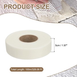 PATIKIL Drywall Repair Mesh Tape, 2 inch x 328 ft Fiberglass Repair Patch Self-Adhesive Dry Wall Joint Tape 10 Mesh Wall Hole Crack and Seam Patch, White