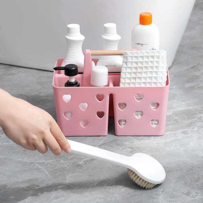 Anyoifax Portable Shower Caddy Plastic Shower Basket Organizer Divided Bathroom