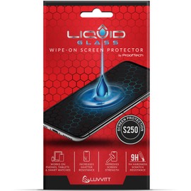 LIQUID GLASS Screen Protector with $250 Coverage | Wipe On Scratch and Shatter Resistant Nano Protection for All Phones Tablets and Smart Watches - Universal Fit (New and Advanced)