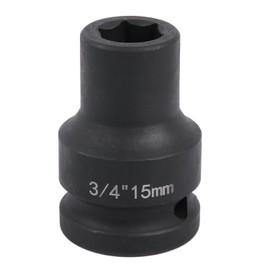 YTKavq 3/4" Drive 15mm Impact Socket，6-Point Standard Impact Sockets Made with Chrome Molybdenum Alloy Steel, Metric