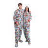 Hooded Plush Footed Pajamas Onesie with Drop Seat for Men