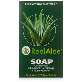 Real Aloe Organically Grown Aloe Vera Skin Bar Soap, 4.75 Oz