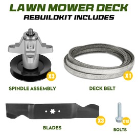 54" Deck Rebuild Kit Fit for Cub Cadet SLTX 1054 SLT 1554, with 3 Spindles for 618-04126 918-04126 918-04125, 3 Blades 742-0677 942-0677, 1 Belt 754-0642 954-0642 112-0933
