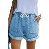 GOLDPKF Ladies Shorts Denim Shorts for Women Linen Cotton High