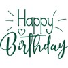 Decal Stickers of Happy Birthday (Green) (Set of 2) Premium