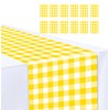 MUNILAIL 12 Pcs Yellow and White Checkered Table Runner 14