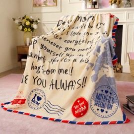 Joiedomi Birthday Gifts for Mom Soft Flannel Mom Blanket for Women Wife Grandma Mothers Day Anniversary Present from Daughter Son 50" x 60" Brown