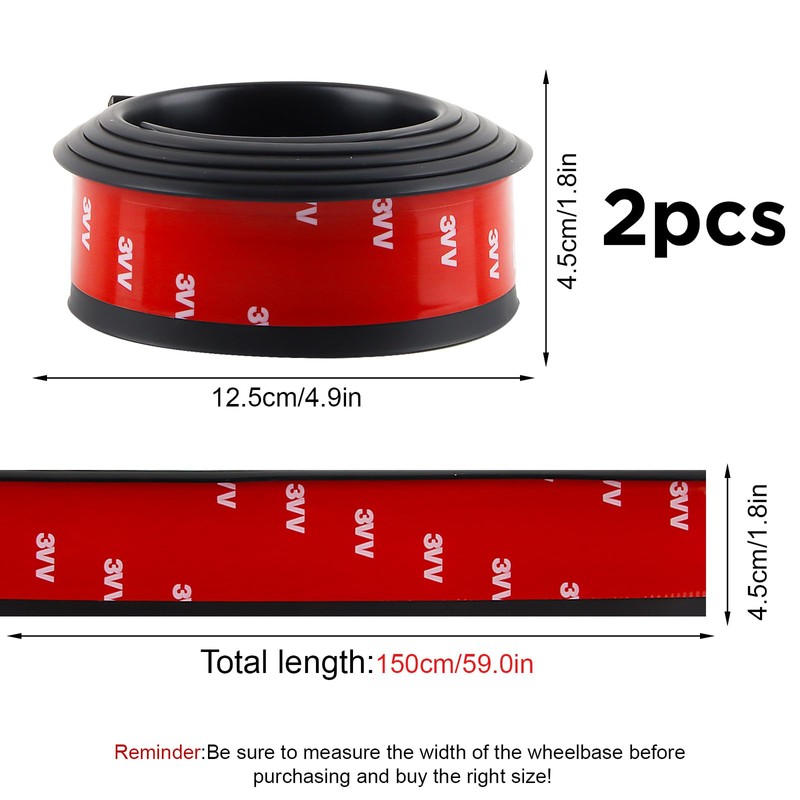 FairyPeach Mudguard Flares x 2 Pieces, Universal Mudguard Rubber Profile