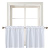 Home Queen White Water Resistant Bathroom Window Curtain, Waffle Textured