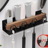 ZHIZHOUNEY Moderns Wall Hanging Electric Toothbrush Holder Solid Wood and