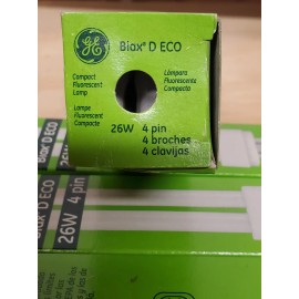 General Electric Biax D Eco G24q-3 Fluorescent Light Bulbs 26W Lot Of 4