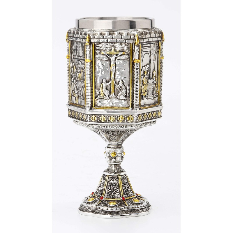Veronese Design 7 1/8 Inch Life Of Jesus Wine Chalice