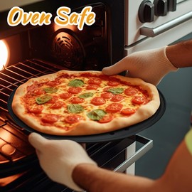 HMIEPRS 2Pcs 12inch Pizza Pan for Oven, Stainless Steel Round Pizza Pan with Holes, Non Stick Pizza Serving Tray Bakeware Crisper Pan for Home Baking Supplies Kitchen