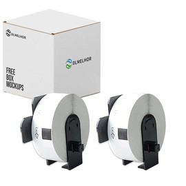 DLMELHOR 2-Pack of DK-1201 Continuous White Wide Tape, (1.1 in x 3.5 in) Compatible with Brother DK-1201 for Brother QL Label Printers