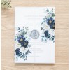 PONATIA 50PCS Vellum Jackets for 5x7 Invitation Cards- 135GSM Navy