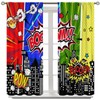 Super City Curtains for Kids,olourful Polka Dot Superhero Comic Style