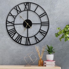 Ohweog Large Wall Clock – 24 Inch Oversized Wall Clocks Decorative – Modern Farmhouse Wall Clock with Roman Numerals – Silent Wall Clocks for Living Room Decor