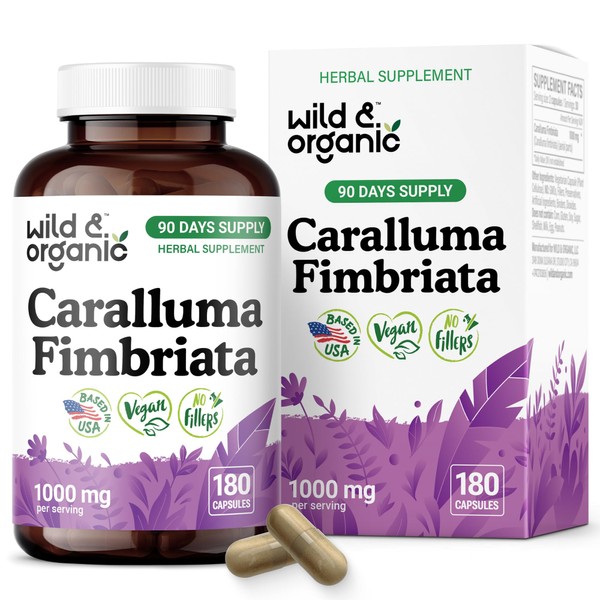Wild & Organic Caralluma Fimbriata Capsules - 180 Count -