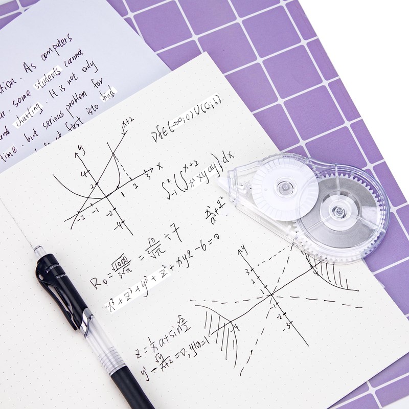 JEFURE 2 Pcs Correction Tape, 98.43 Ft White Wrong Out