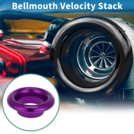 A ABSOPRO Velocity Stack Bellmouth Durable 3.98" ID 6.50" OD Turbo Engine Air Intake Aluminum Alloy Purple