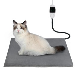 TYLIN Pet Heating Pad for Cat - Intelligent Thermostat Temperature Controller,Washable Flannel Cover - Cat Dog, Heated Cat Bed Indoor, Self Warming Cat Bed - Heating Pad for Cats (18" Lx16 W)