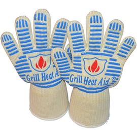 Heat Resistant Gloves - Light-Weight, Flexible BBQ Gloves - 100% Cotton Lining for Super Comfort. Blue, Extra Small Size