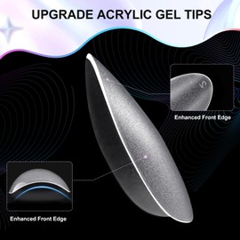 CyyaPeaap Short Almond Nail Tips, 504Pcs Acrylic Double-Sided Matte Press-On Nails, Clear Soft Fake Nails for Nail Art Salon, Gel Polish & Manicure, 12 Sizes, Pre-Shaped, Full Cover, Perfect for DIY