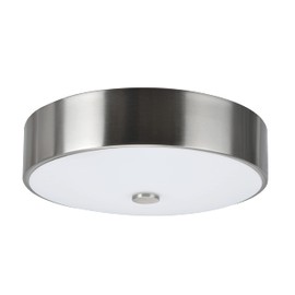 Aspen Creative 63004S-1 LED Small Flush Mount Ceiling Light Fixture, Contemporary Design in Satin Nickel Finish, Frosted Glass Diffuser, 11" Diameter