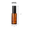 2Pcs 60ML/2oz Empty Amber Glass Fine Mist Spray Bottles Refillable