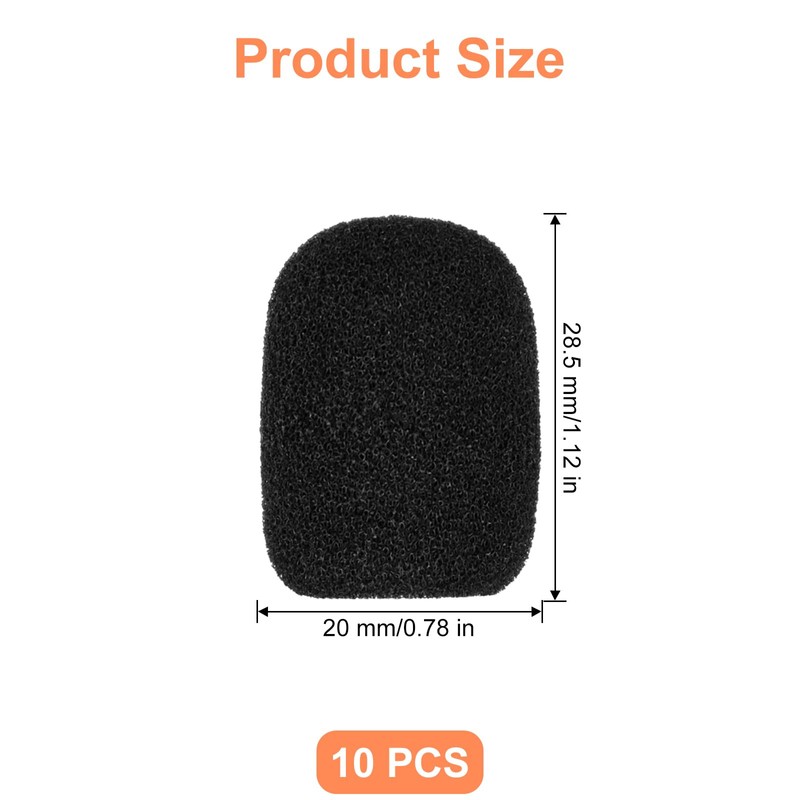LICQIC 10 Pcs Headset Microphone Foam Cover, Mini Windscreens Sponge,