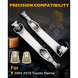 Sliding Door Handles, Compatible with Toyota Sienna 2004-2010, Chrome Exterior Rear Left Driver & Right Passenger Side, Replace# 82496, 6921308020, 6922708040, Silver Outside Door Handle Set Part