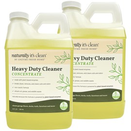 Naturally It’s Clean Enzymatic Heavy Duty Cleaner Concentrate | Deep Cleans floors in homes, garages, patios, sidewalks, walls, kitchens, restrooms, ceramic tile, concreate, furniture, and equipment| 64oz Bottles | 2 Pack