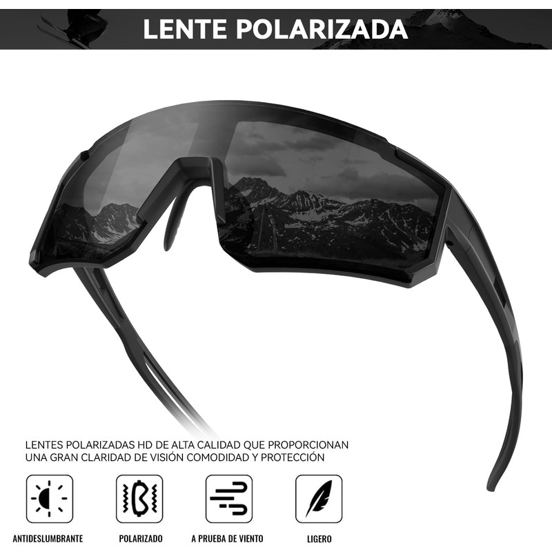 Gafas de Ciclismo Polarizadas HBKUUY con Protección UV400 (Pack de