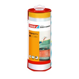 tesa Easy Cover Perfect+ Dispenser L - 2in1 masking film with Washi tape and dispenser - for clean, precise cuts - with blade cover - 33 m x 1.40 m