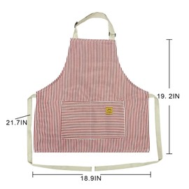 cactusgirl 2 Pack Kids Apron Toddler Apron For Adjustable Cotton Striped Kids Cooking Aprons For Kids Aprons (Red+blue)