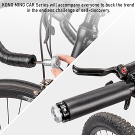 KONG MING CAR Cable Lock Bicycle Lock - Hidden Handlebar End Lock, Lightweight and Portable Ski Lock, Suitable for Bicycle, Scooter and E-Scooter with Bag (Silver)