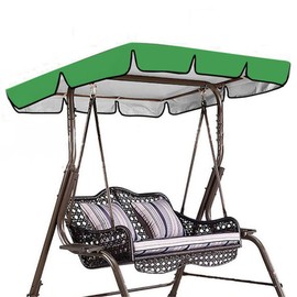 ZONADAH Replacement Canopy for Swinging 195x125x15cm Garden Swing Chair Cover UV Resistant Sunshade for Seat 2 Or 3 Seater Outdoor Waterproof Dustproof Cover Green