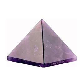 karma gems Amethyst 2 inch Natural Pyramid Carved Chakra Healing Crystal Reiki Stone Gemstone Radiation Deflection Home Decor Gift Decoration Crafts (Amethyst)
