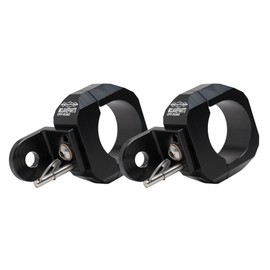 SXS UTV Air Force Whip Mount, Lights Flag UTV Accessories, for Can-am, Polaris, Yamaha, Honda, Kawasaki, CF Moto, Artic-Cat, Go Cart, & More - Fits 1.750" Roll Cage, Black Anodized (2 Pack)