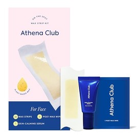 Athena Club - Tiras de cera facial para mujer, piel sensible, 20 tiras | No Heat Facial Hair Removal, Vegan Wax Strips, Upper Lip Chin And Brow Waxing