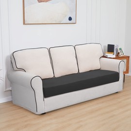 Easy-Going 100% Waterproof Sofa Seat Cushion Slipcovers Couch Cushion Cover Stretch Furniture Protector for Kids, Pets (Sofa Cushion, Dark Gray)