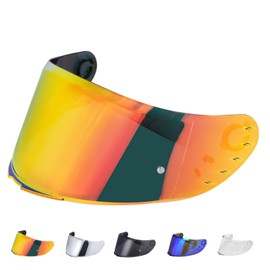 JQF Gear Motorcycle Helmet Visor for MT V-14 Targo/Targo Pro/Blade 2, Helmet Visor, Motorcycle Wind Protection Helmet Lens (Red)