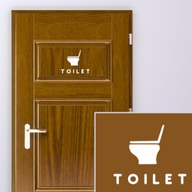 nicotto Room Sign Door Sticker TOILET Toilet Seal Simple Stylish Cut Letter Cutting Sheet 3.5 x 4.3 inches (8.9 x 11 cm) Outdoor Indoor (White)