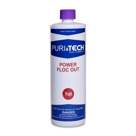 Puri Tech Chemicals Drop Down Flocculant 1QT- Water Clarifier for Swimming Pool - Fast Acting Pool Treatment - Clears Cloudy Water