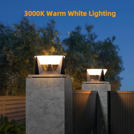 PAKEDANDUN Outdoor Post Lights Morden Column Lighting IP54 Waterproof Pillar Cap Light for Flat Surface Deck Fence Garden Patio Decoration (High Voltage Wired)