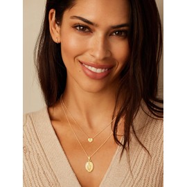 Initial E Necklace for Women,14K Gold Plated Initial Heart Necklace,Gold Heart E Pendant