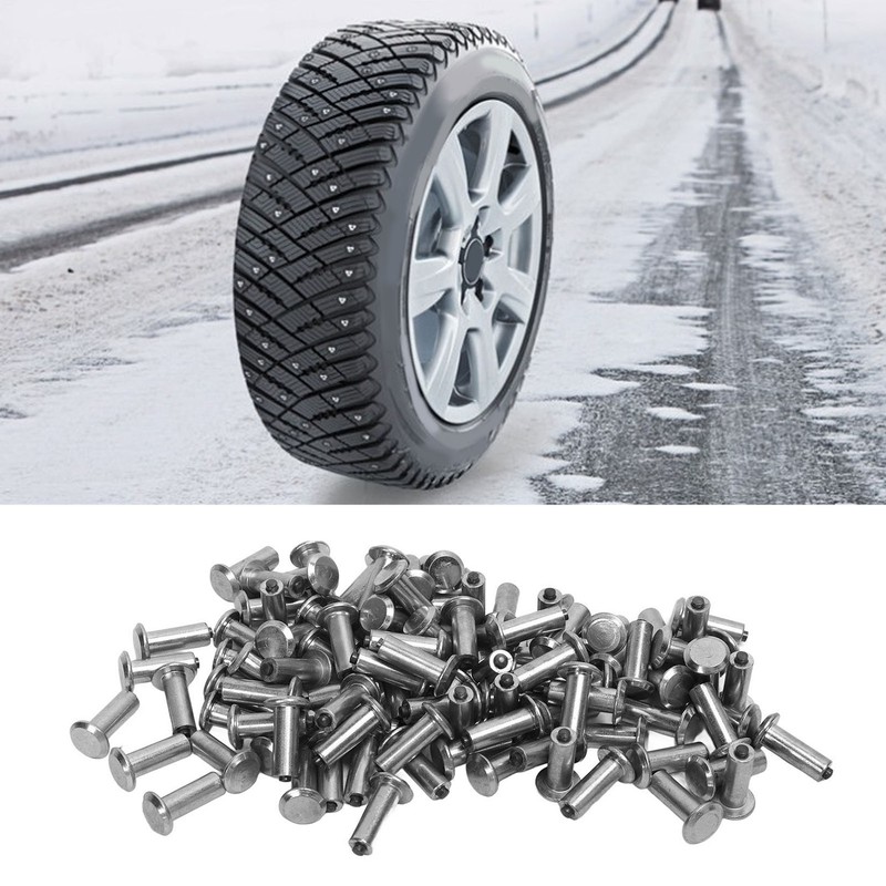 100PCS Carbide Tire Studs Anti Slip Snow Spikes Screw Studs