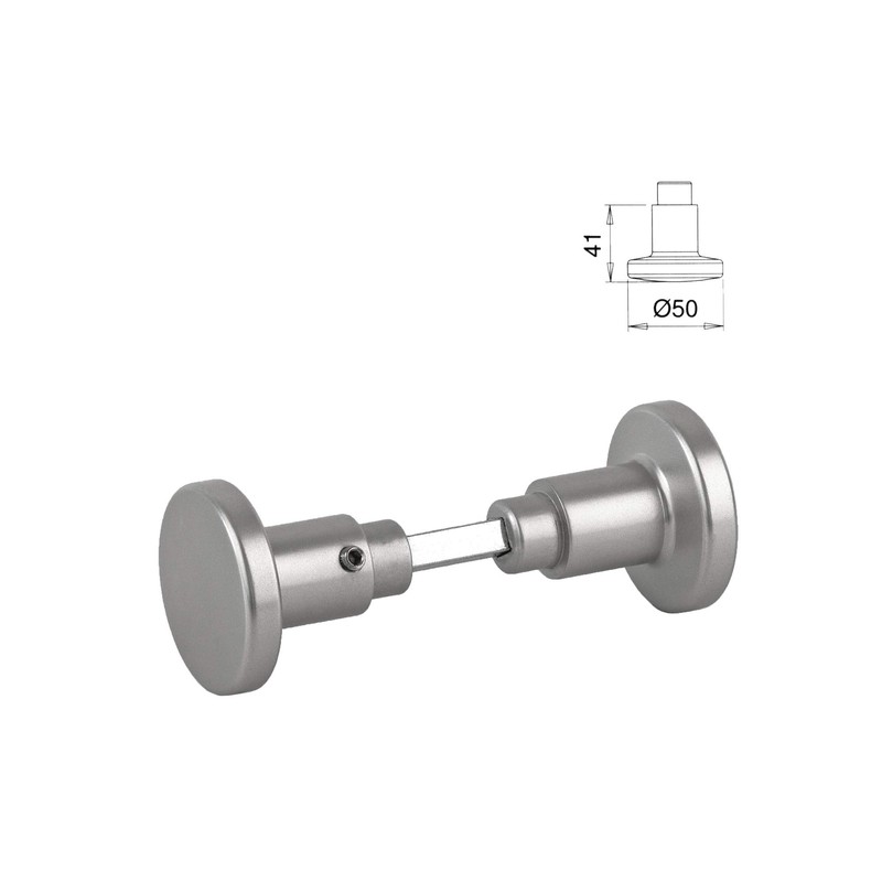 BigDean Aluminium Door Handle Room Door Knob Silver Coloured