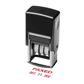 Sello de goma autoentintado, frase con sello de fecha, sellos de oficina recargables para negocios (faxado)