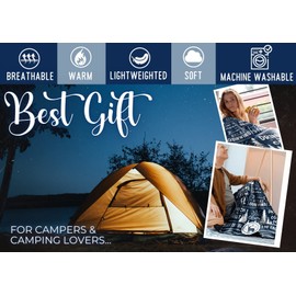 Camping Gifts for Women Men Lovers Throw Blanket, Happy Campers Decor Outdoor, RV Campsite Travel Hiking - Camping Rules, 50" x 65"